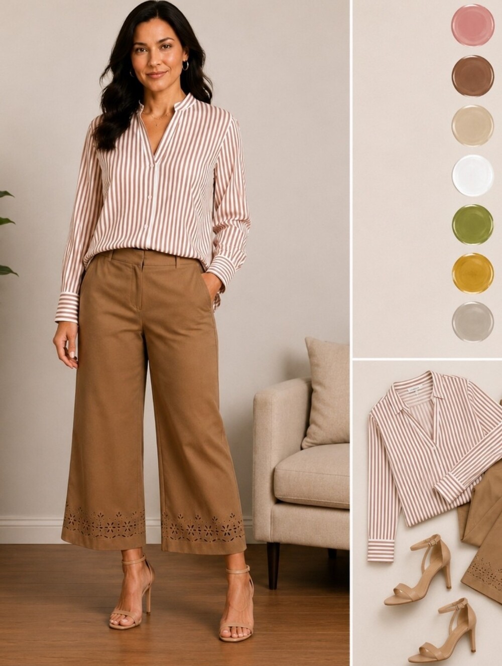 Harold's  brand Faux Suede Wide-Leg Pants Women's Size 16 wide leg side pockets